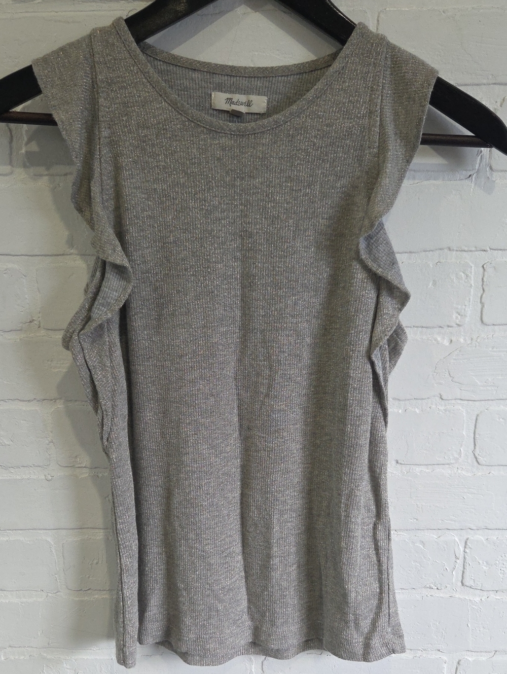 Madewell Ruffle-Shoulder Shimmer Tank